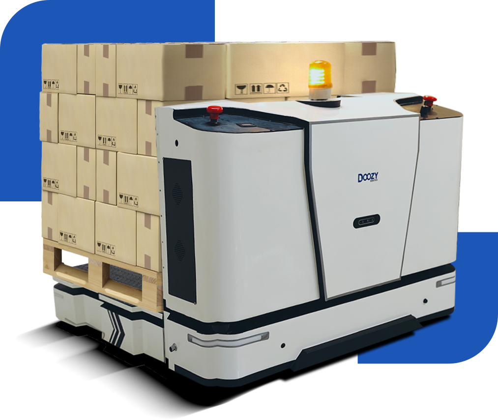 DFR-2000 Autonomous Pallet Mover - Advanced warehouse automation robot with 2-ton capacity and AI navigation